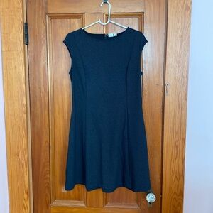 Black polka dot mini dress